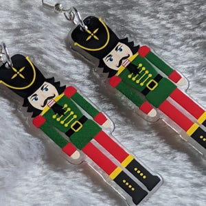 Christmas Nutcracker Earrings: Acrylic Festive Novelty Earrings