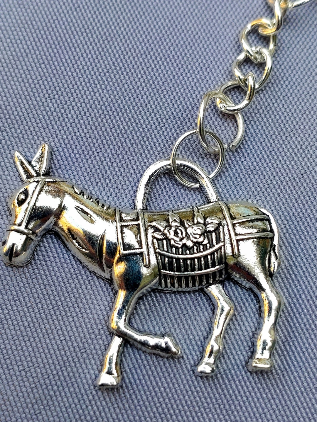 Detailed Donkey Keychain: Bronze or Silver Keyring - Etsy