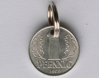 1963 61st birthday 1 pfennig Mother's Day honorary day, commemorative year, key ring, Father's Day lucky charm, Easter Valentine's Day gift