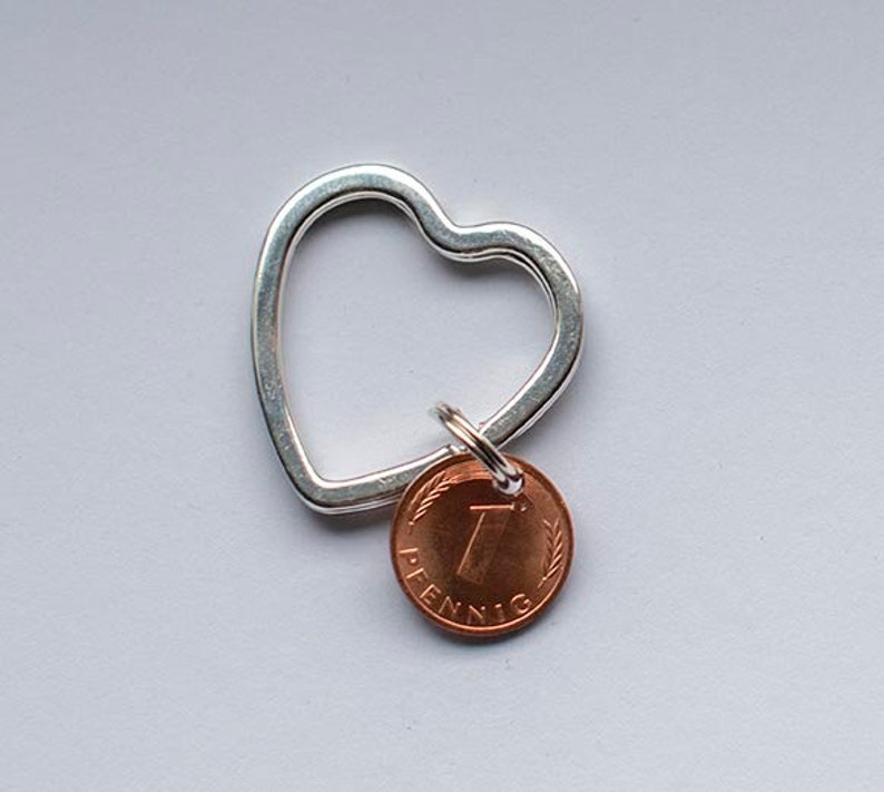 1980 44th birthday, 1 pfennig anniversary, wedding anniversary, FRG, Easter, school dismissal, key ring, Mother's Day Father's Day gift image 3