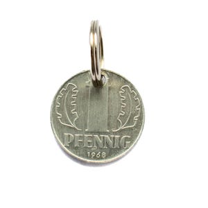1968 57e 58e verjaardag 1 Pfennig sleutelhanger gelukspenning klein aandenken persoonlijk cadeau oma opa vriend vriendin Pepp