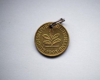 1993 30th birthday, groschen, 10 Pfennig key ring, Germany, lucky charm, year of birth, gift coin, Valentine's Day, anniversary