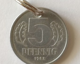 1983 41st birthday, GDR, 5 Pfennig, anniversary special day Valentine's Day gift, personal, luck, lucky penny gift coin East