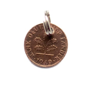 1949 76. Geburtstag 1 Pfennig Schlüsselanhänger Muttertag, Glück Vatertag persönliches Geschenk unter 10 Euro Oma Opa Aufmerksamkeit Andenke