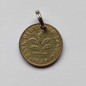 1949 75th birthday, 10 pfennigs, key ring, business anniversary, day of honor, year of remembrance, good luck, Valentine's Day, Father's Day, unique item image 1