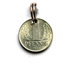 1964 61e 62e verjaardag 1 Pfennig klein cadeautje als bedankje sleutelhanger DDR Oost geluksmunt souvenir oma opa vrienden persoonlijk