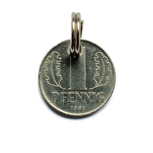 1963 62e 63e verjaardag 1 Pfennig Geboortejaar Sleutelhanger Geluksbrenger Pensioencadeau Oma Opa Aandacht onder 10 Euro Pensioen