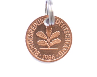 1986 40. Geburtstag 1 Pfennig Jubiläum Rubinhochzeit Schlüsselanhänger Glückspfennig Aufmerksamkeit unter 10 Euro Einzug Ostern Valentinstag