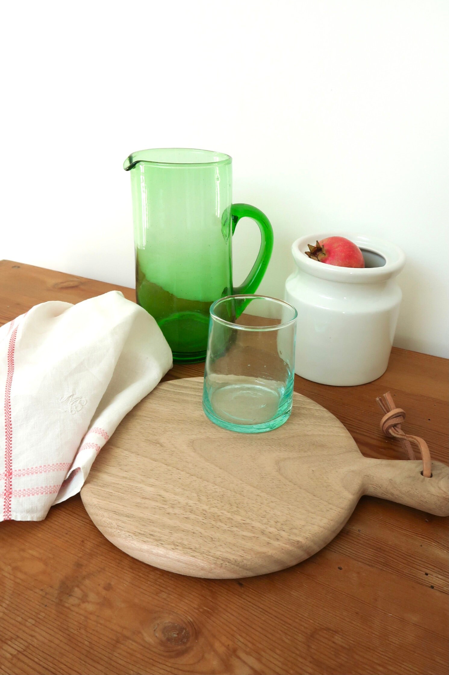 Planche à Découper Ronde en Bois, Noyer Brut