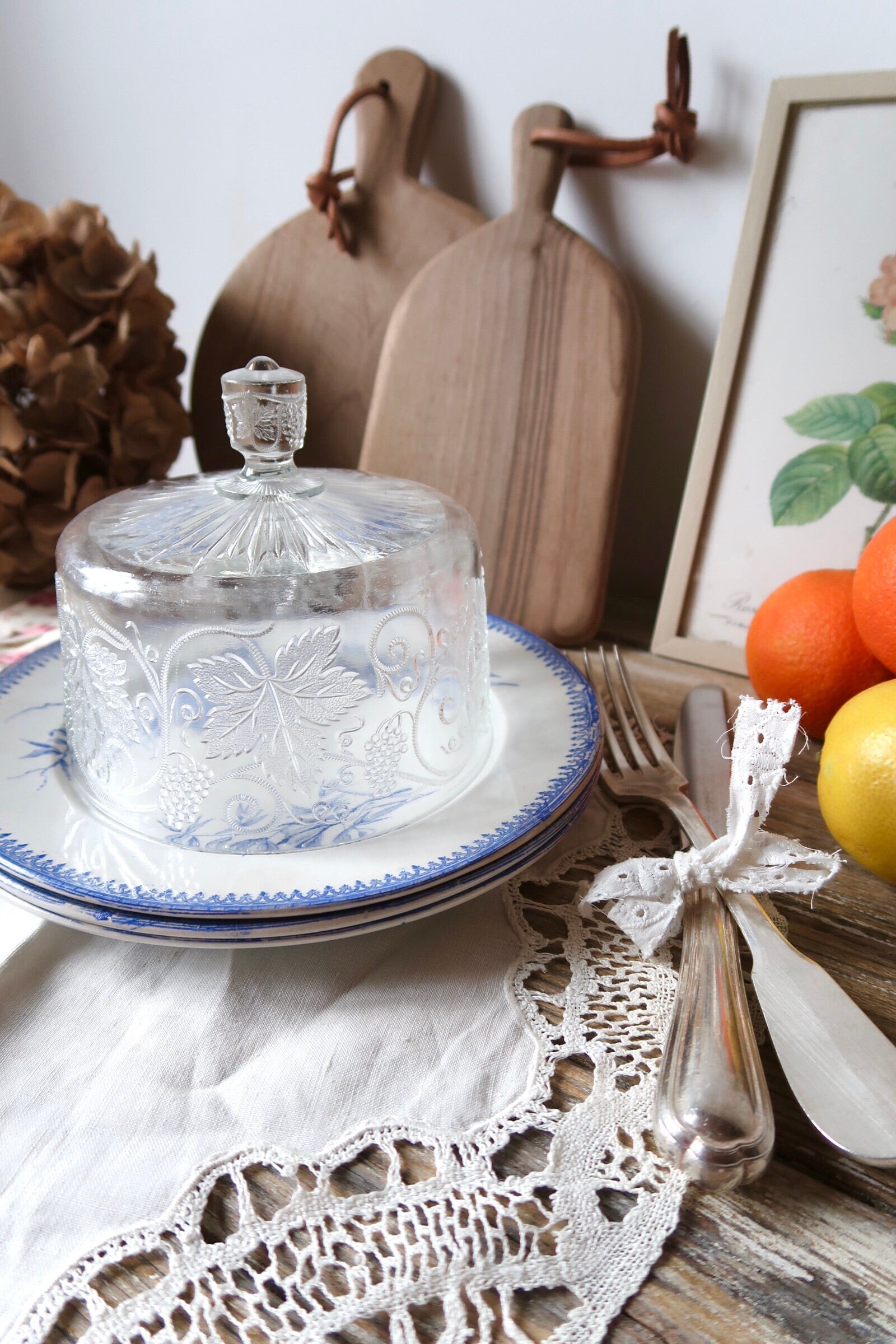 Cloche à Fromage en Verre, Gâteaux, Dessert, Vintage, France