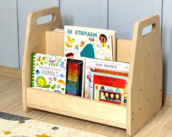 Birch Plywood Montessori Bookshelf, Portable Kids Nursery Decor