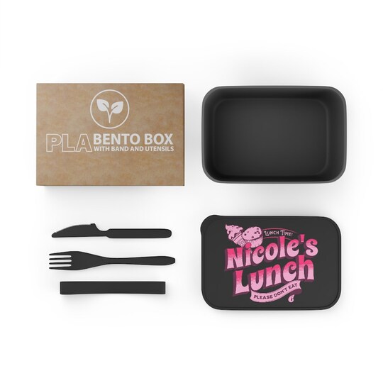 Personalized PLA Bento Box with Band and Utensils