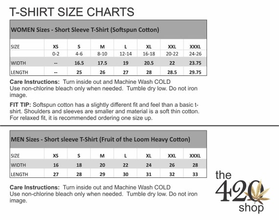 Fruit Of The Loom Heavy Cotton Size Chart