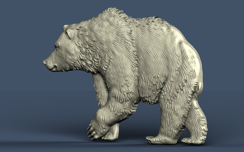 Bear Animal 3D STL Model CNC Router Engraver Carving | Etsy