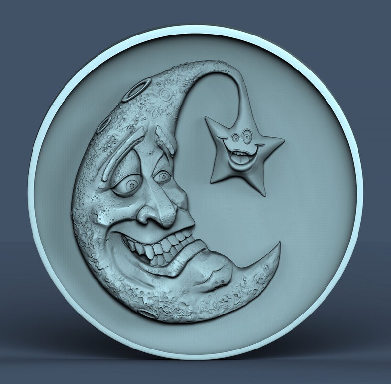 Crazy moon 3D STL Model CNC Router Engraver Carving Etsy