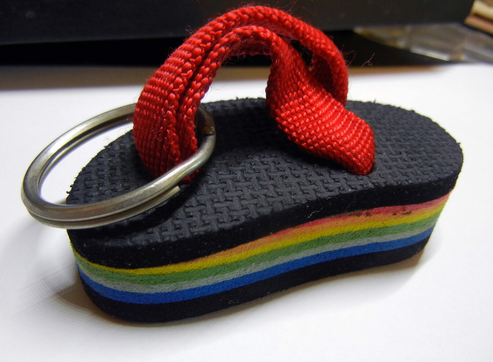 Vintage Flip Flop Keychain Rainbow Thong Sandle Keyring Etsy