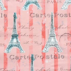 Tissus Paris Mode Tour Eiffel Vacances Cartes postales Romance Tissus Patchwork 100% Coton 1 Yard = 91 cm