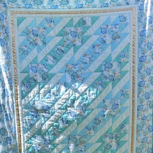 Turtle quilt, nautical design, cotton, unique patchwork quilt, designer cuddly blanket, finely quilted, handcrafted, handmade duvet