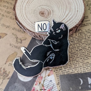 NO Cat Hard Enamel Pin image 1