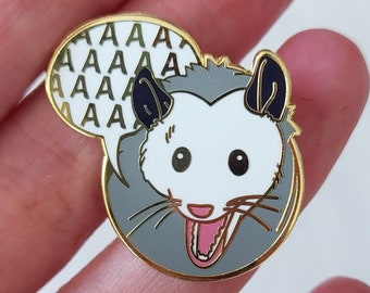 Screaming "AAAAAA" Opossum Pin
