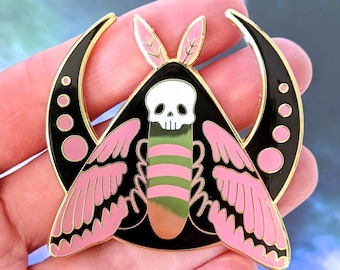 Death Head Moth Hard Enamel Pin