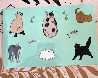 Silly Cat Sticker Sheet