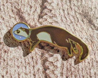 Sable Space Ferret Enamel Pin