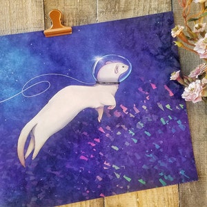 Space Ferret &#39;Fuzzlenaut&#39; Print