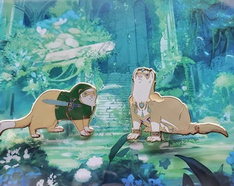 Zelda and Link Ferret Enamel Pins