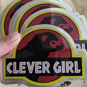 Clever Girl ferret silhouette meme sticker image 4