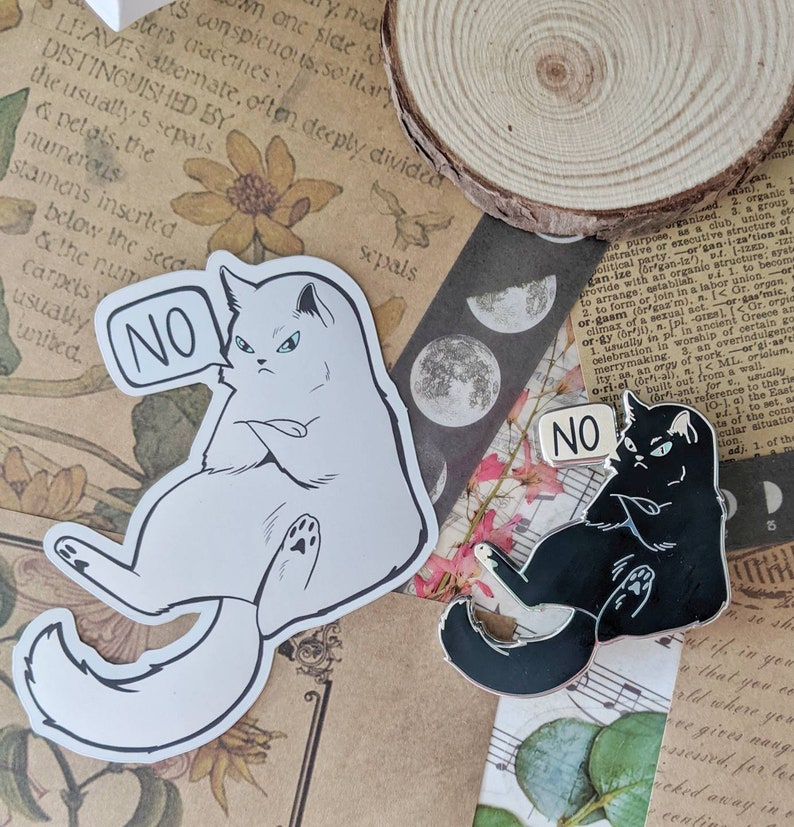 NO Cat Hard Enamel Pin image 4