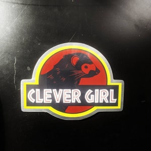 Clever Girl ferret silhouette meme sticker image 1