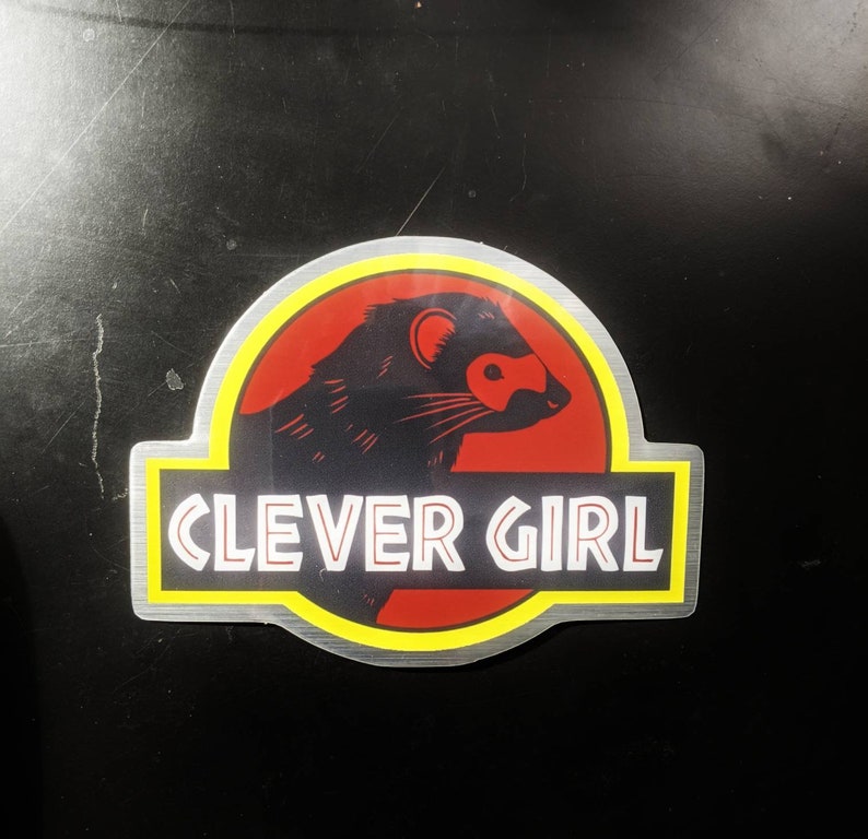 Clever Girl ferret silhouette meme sticker image 1