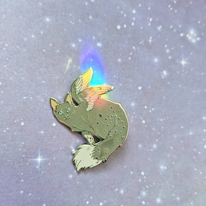 Winged Cat Enamel Pin