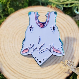 Psychedelic Mirrored Wolf head Enamel Pin