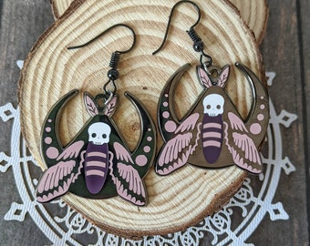 Death Moth Moon Earrings