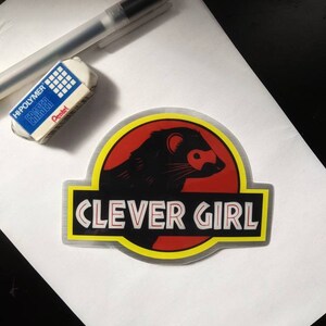 Clever Girl ferret silhouette meme sticker image 3