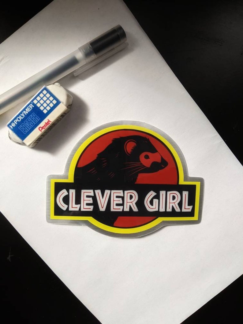 Clever Girl ferret silhouette meme sticker image 3