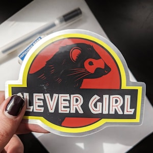 Clever Girl ferret silhouette meme sticker
