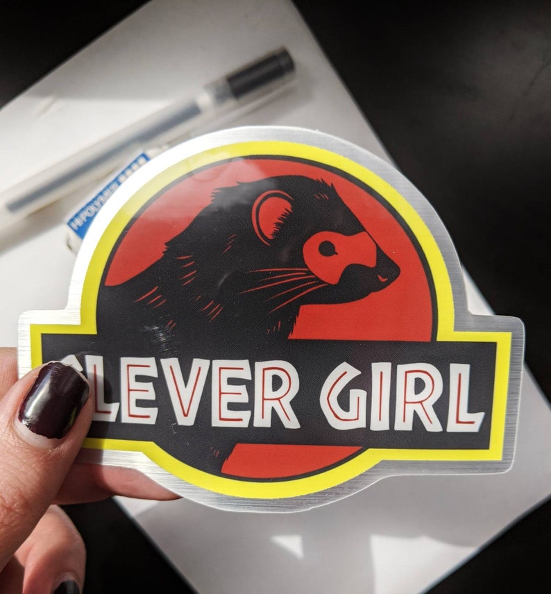 Clever Girl ferret silhouette meme sticker image 2