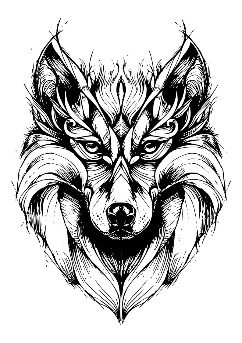 Download Wolf SVG Wolf vector Wolf head Wolf Clipart Zentangle | Etsy