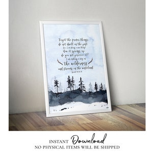 Isaiah 43 18 Bible Verse Wall Art Scripture Wall Art Courage Quote Room Decor Nursery Scripture Poster Christmas Gift for Christian Winter