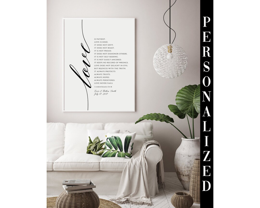 CUSTOM 1 Corinthians 13 Bible Verse Wall Art Scripture Wall Art ...