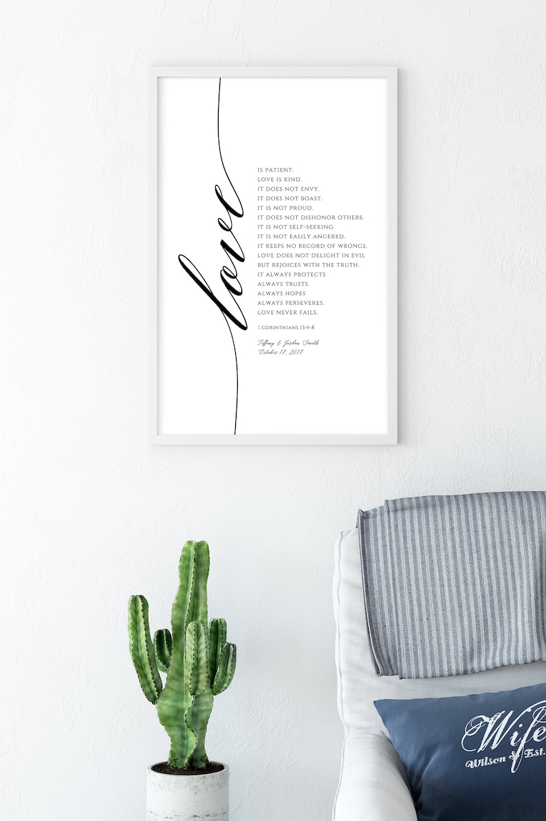 CUSTOM 1 Corinthians 13 Bible Verse Wall Art Scripture Wall Art ...
