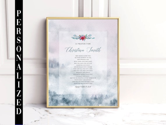 CUSTOM Prayer Poem Printable Baptism Gift Christian Name Wall | Etsy