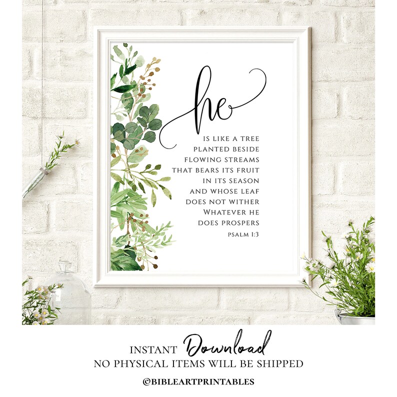 Psalm 1 3 Bible Verse Wall Art Scripture Wall Art for Boys Etsy Canada