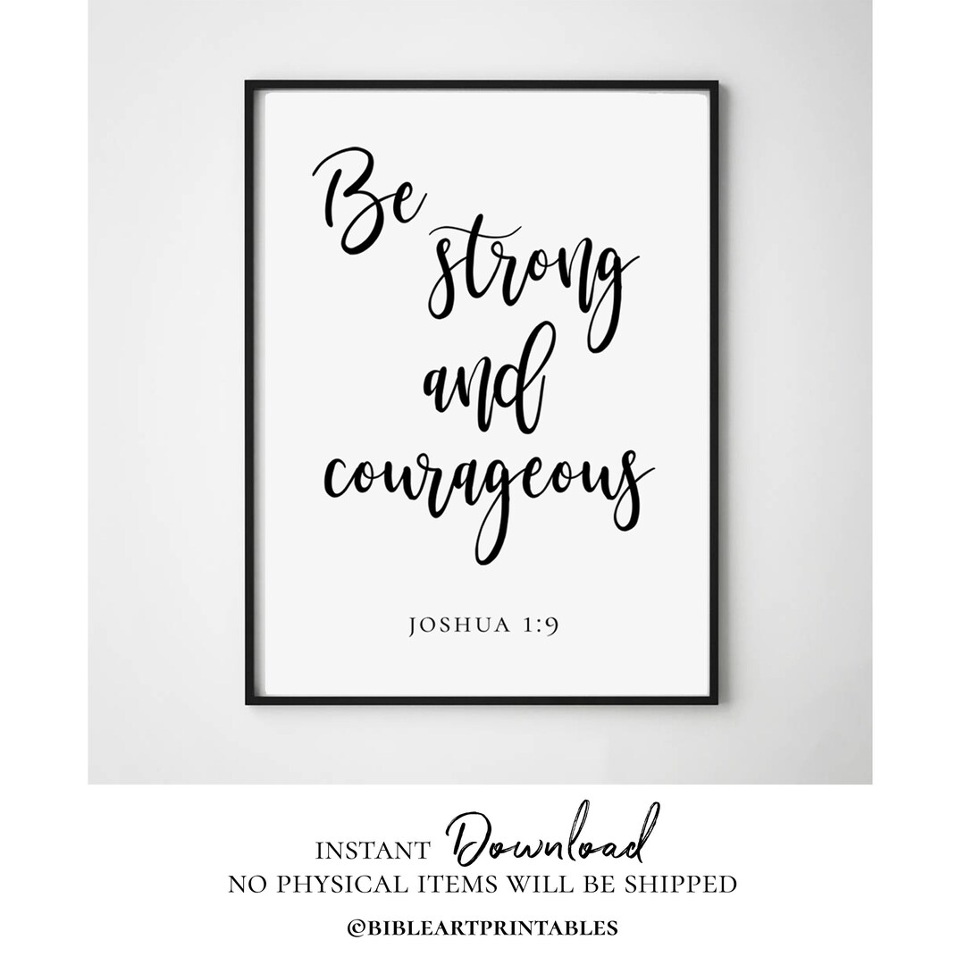Printable Scripture Wall Art Bible Verse Wall Art Bible Quote Joshua 1