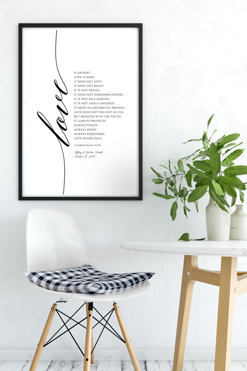 CUSTOM 1 Corinthians 13 Bible Verse Wall Art Scripture Wall Art ...