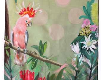 Major Mitchell Cockatoo Designer Tea Towel by Daniela Glassop