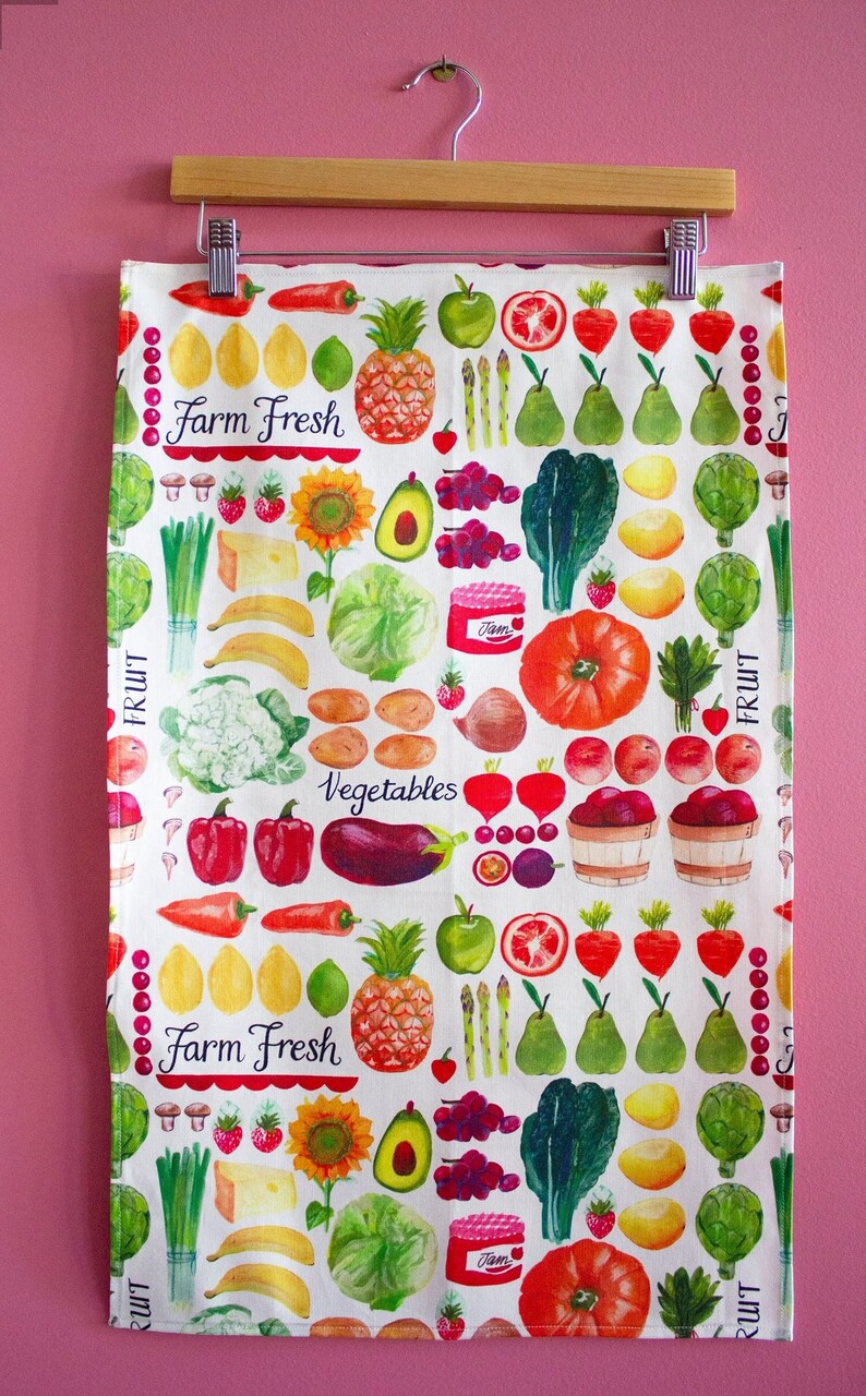 Farm Fresh Designer Tea Towel by Daniela Glassop image 1